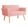 Namoradeira Decorativa Isabela Pés Palito Suede Rosa - Ds Estofados - 1
