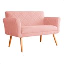 Ver imagem 1 de Namoradeira Decorativa Isabela Pés Palito Suede Rosa - Ds Estofados