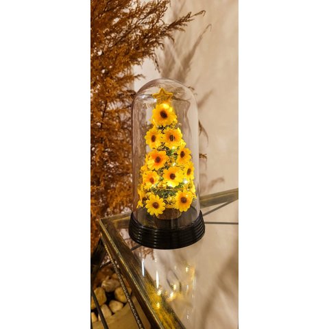 Luminária Árvore de Natal com Girassóis Encantados Girassol - Preto