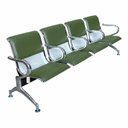 Ver imagem 1 de Cadeira Longarina 4 Lugares Estofado Colors C. Braço Central - Verde