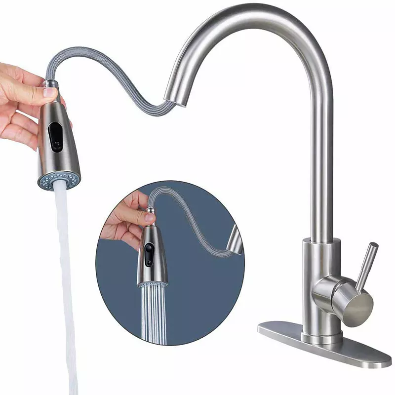 TORNEIRA COZINHA GOURMET CURVA EXTENSIVEL - AÇO ESCOVADO - MG43 - 2