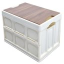 Ver imagem 4 de Caixa Dobravel Vira Mesa Portatil Armazenamento Cesta Empilhavel Multiuso Banqueta Viagem Praia Alca