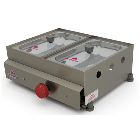Molheira 2 Cubas a Gás Progás com Visor de Vidro Pr-02g