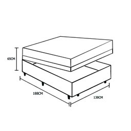 Cama Box Baú Casal Colchão Molas Bonnel + Box Suede Bege Sp Móveis 69x138x188:Bege - 9