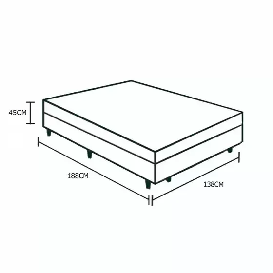 Cama Box Baú Casal Colchão Molas Bonnel + Box Suede Bege Sp Móveis 69x138x188:Bege - 7