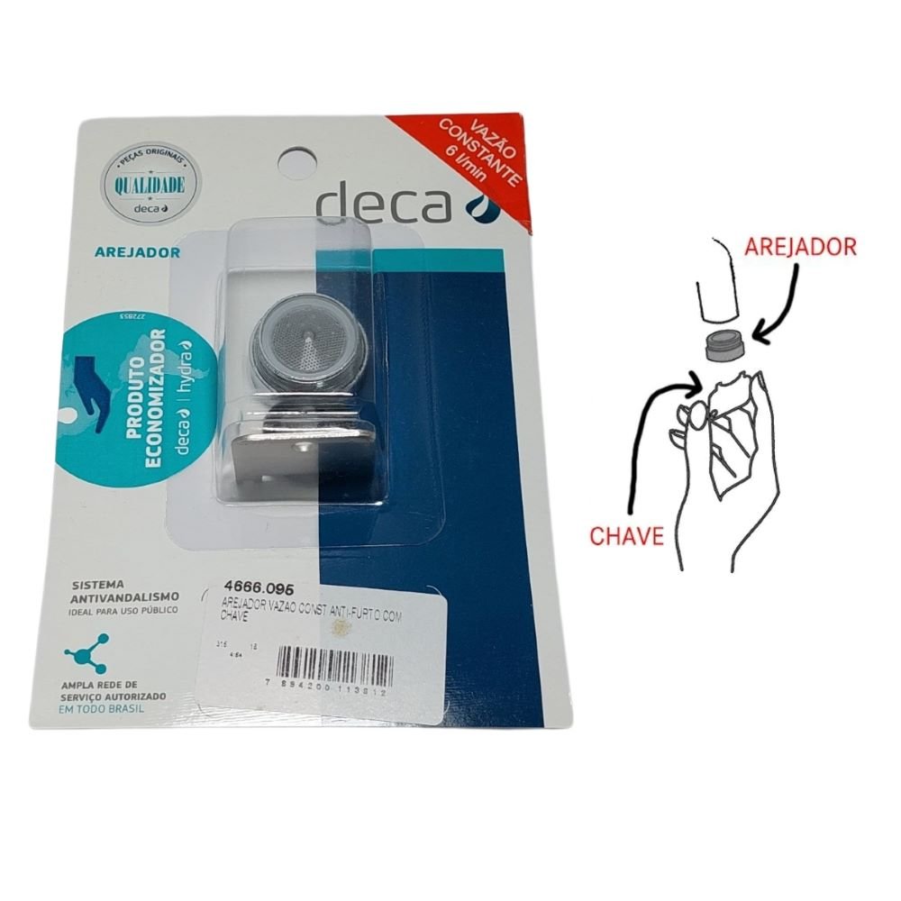 Arejador Deca Econômico 6 L/min. Anti-furto com Chave - 4666095 - 5