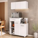 Ver imagem 1 de Kit Armário de Cozinha 93cm com Balcão Multiuso para Micro-ondas Multimóveis Mp2282 Branco