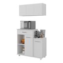 Ver imagem 2 de Kit Armário de Cozinha 93cm com Balcão Multiuso para Micro-ondas Multimóveis Mp2282 Branco