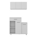 Ver imagem 4 de Kit Armário de Cozinha 93cm com Balcão Multiuso para Micro-ondas Multimóveis Mp2282 Branco