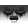 Kit 2 Poltronas Opala + 1 Puff Opala Suede Preto - Tucanos Estofados - 1