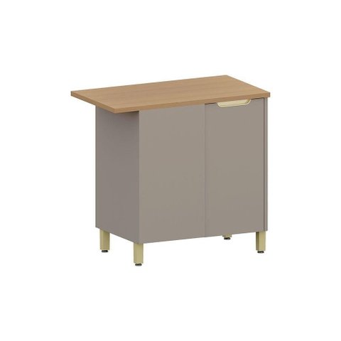 Balcão de Canto Reto 90cm 1 Porta com Tampo Lumina Luciane M Cinammon/cinammon