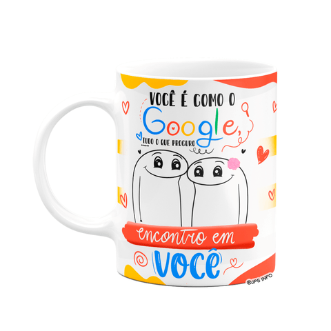 Caneca Flork Namorados - Você É como o Google - Branca