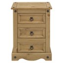 Ver imagem 2 de Mesa de Cabeceira de Madeira com 3 Gavetas Marrom Antique