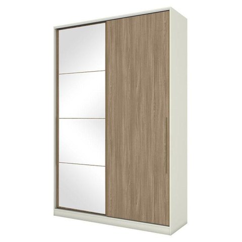Guarda Roupa Modulado Seletto 2 Portas Deslizantes Areia/jequitibá com Espelho - Móveis Henn Areia