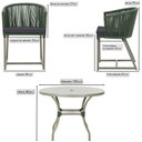 Ver imagem 2 de Mesa com 4 Cadeiras de Jantar Roma 100cm e Noronha em Aluminío Fendi Corda Nautica Estofado 11 Trama