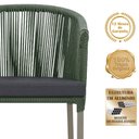 Ver imagem 3 de Mesa com 4 Cadeiras de Jantar Roma 100cm e Noronha em Aluminío Fendi Corda Nautica Estofado 11 Trama