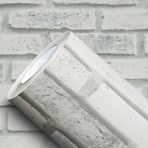 Adesivo de Parede Tijolo À Vista Branco Cinza Impermeável Lavável 3d para Quarto e Sala