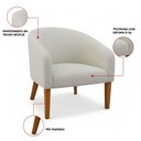 Ver imagem 3 de Poltrona Sala Decorativa Stella Pé Madeira Trapézio Castanho Bouclê Cinza D03 - D’Rossi