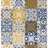Plastico Adesivo 45CMX15M Azulejo AZUL/AMARELO - 1