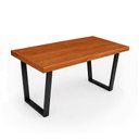 Ver imagem 4 de Mesa de Jantar Area Gourmet Madeira Maciça Rústica Moderna Lanna Funcional 1,2m Base em Ferro Preto