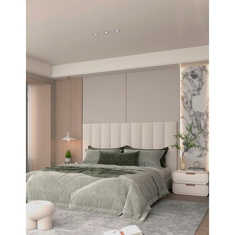 Cabeceira Modulo Suspenso de Parede Tecido Linho Cama Penny Tamanhos:Dimensão 1950 mm