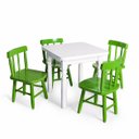 Ver imagem 2 de Conjunto Infantil 60x60 com 4 Cadeiras - Verde - Jm Móveis