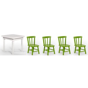 Conjunto Infantil 60x60 com 4 Cadeiras - Verde - Jm Móveis