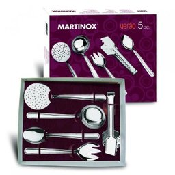 Jogo de Utensílios 5 Peças em Aço Inox Verão Cinza Martinazzo - 1 Jogo de Utensílios 5 Peças em Aço Inox Verão Cinza Martinazzo - 1