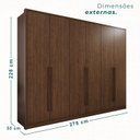 Ver imagem 3 de Guarda-Roupa 6 Portas 6 Gavetas Plus 100% MDF Anápolis Marrom/New Canion