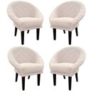 Ver imagem 1 de Kit 4 Cadeiras Sala de Estar Liz Veludo Marfim