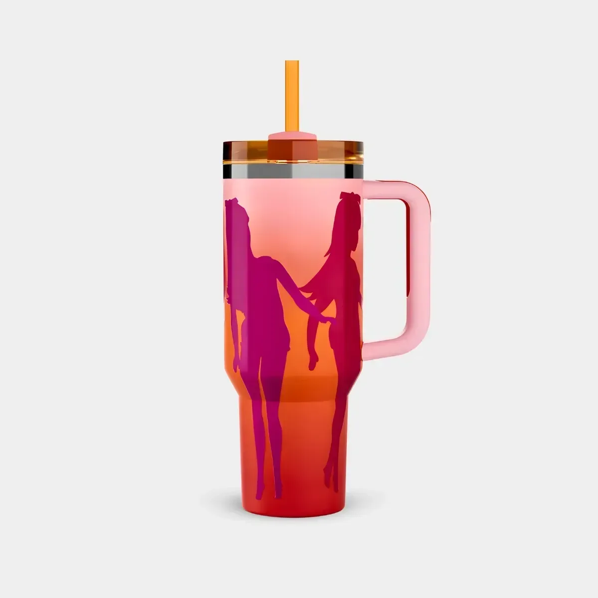 Copo Serie Inox 1.18l Twist 'n Turn Rosa Laranja