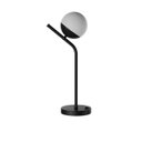 Ver imagem 5 de Kit 2 Abajur de Mesa Moderno Inclinado Preto com Vidro Globo com Lâmpada Branco Quente Decoração