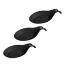 Ver imagem 1 de Kit 03 Descanso para Talheres Silicone Utensilio Preto