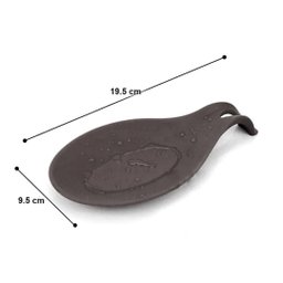 Kit 03 Descanso para Talheres Silicone Utensilio Preto - 2
