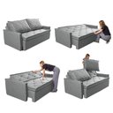 Ver imagem 7 de Sofá Sem Caixa Retrátil e Reclinável 1,65m Cama inBox Loft Linho Cinza Claro