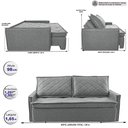 Ver imagem 2 de Sofá Sem Caixa Retrátil e Reclinável 1,65m Cama inBox Loft Linho Cinza Claro