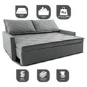 Ver imagem 3 de Sofá Sem Caixa Retrátil e Reclinável 1,65m Cama inBox Loft Linho Cinza Claro