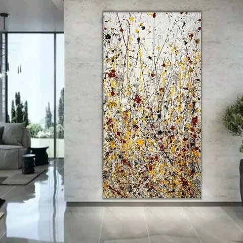 Quadro Tela Abstrato Original Pintado A Mão Pollock