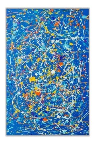 Quadro Tela Abstrato Pintado A Mao Pintura Sala Sn21 Pollock - 4