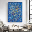 Ver imagem 3 de Quadro Tela Abstrato Pintado A Mao Pintura Sala Sn21 Pollock