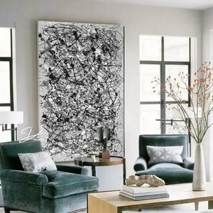 Quadro Abstrato Moderno Pollock pronto para pendurar