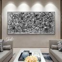 Ver imagem 2 de Quadro Abstrato Moderno Pollock pronto para pendurar