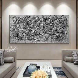 Quadro Abstrato Moderno Pollock pronto para pendurar - 2