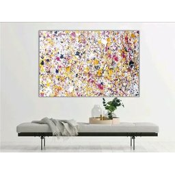Quadro Pollock Pintado A Mão Abstrato Vertical Horizontal - 2