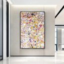 Ver imagem 1 de Quadro Pollock Pintado A Mão Abstrato Vertical Horizontal