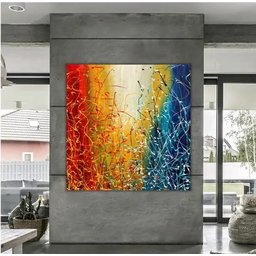 Pintura Tela Abstrato Jackson Pollock - 1
