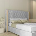 Ver imagem 1 de Cabeceira Estofada Queen 160 Cm Zirconio Linho Cinza