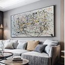 Ver imagem 3 de Pintura Tela Abstrato Quadro Decorativo Pollock Pintado Rt12
