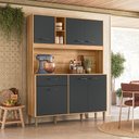 Ver imagem 2 de Cozinha Compacta Erva Doce 140 6 Portas 1 Gaveta Freijó/chumbo - Nicioli
