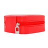 Porta Joias Portátil - Viagem e Estojos com Zíper:vermelho - 1